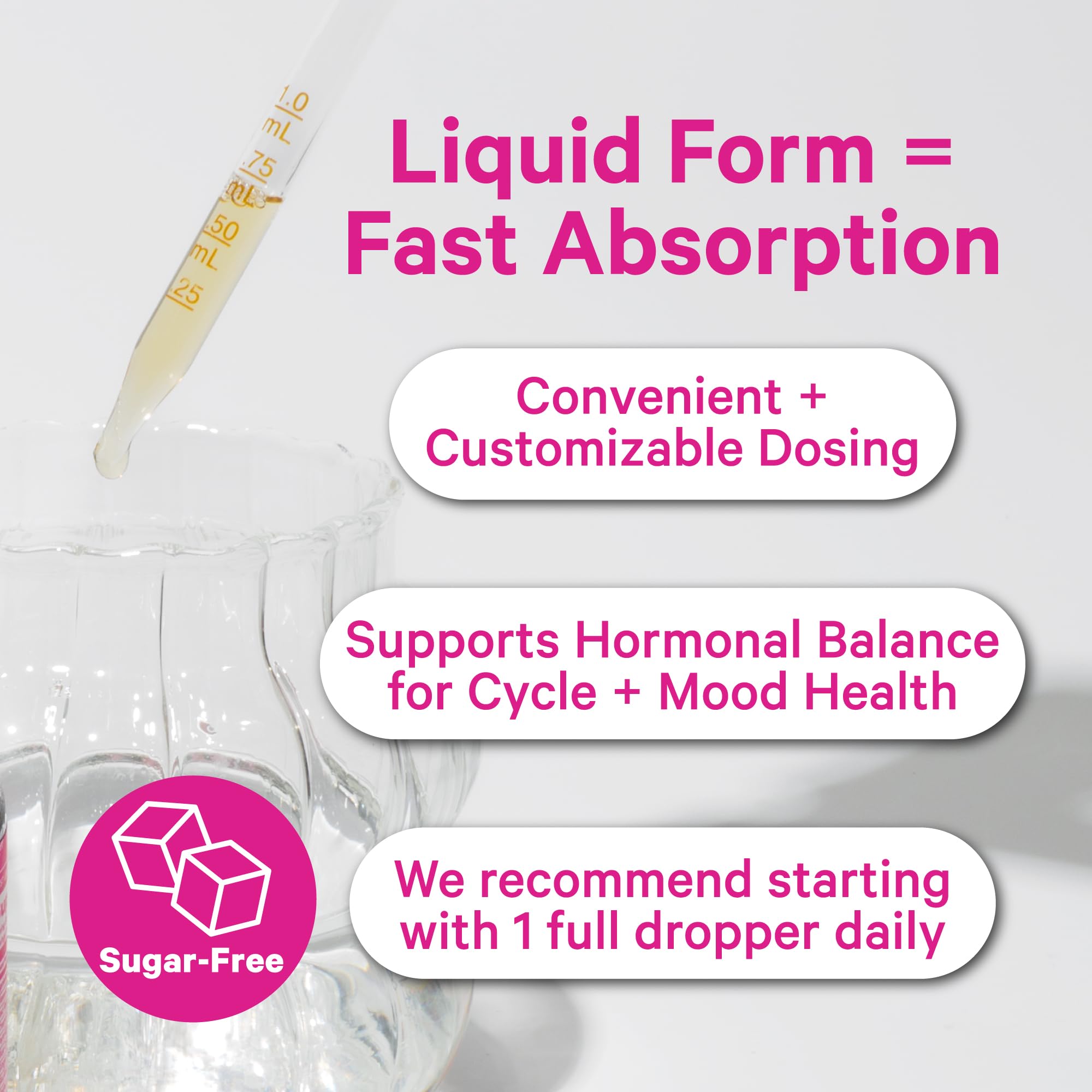 Pink Stork Hormone Balance Drops label front highlights vegan formulation for wellness