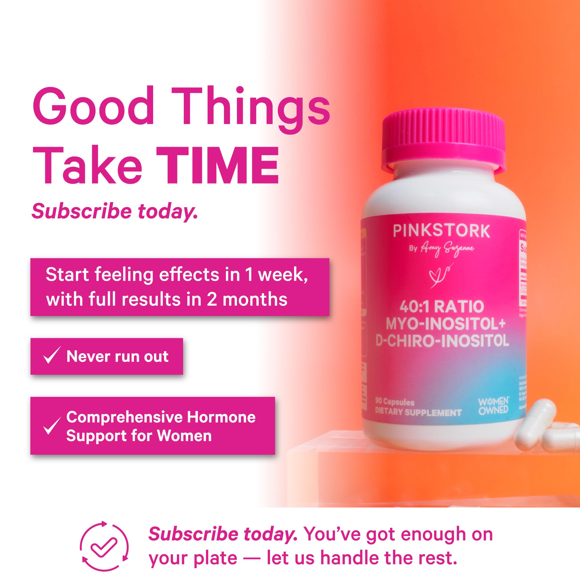 Image depicting daily dosing of Pink Stork Inositol
