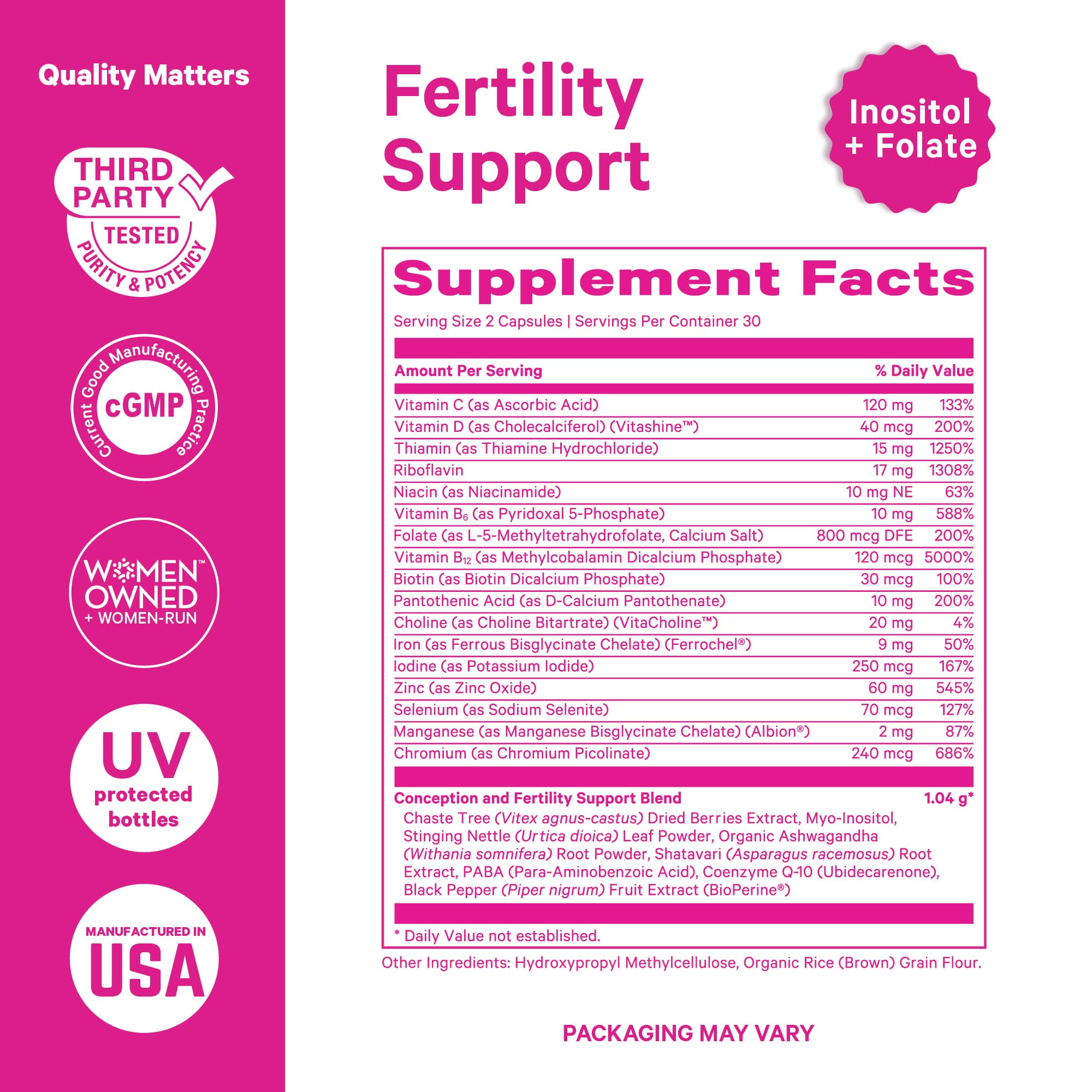 Pink Stork Inositol supplement bottle for metabolic balance and reproductive wellness exploration
