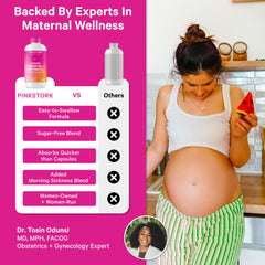 Organic whole-food blend with folate, vitamins C and D in Pink Stork