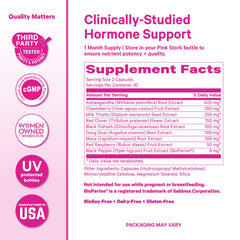 Night routine scene featuring Pink Stork Menopause Support for evening comfort potential.