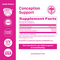 Packaging display showcases clean label and founder-owned Pink Stork branding.