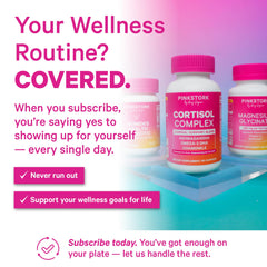 Pink Stork Omega-3 softgels jar with label detail