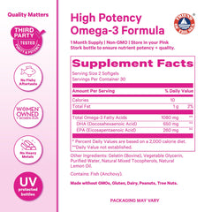 Pink Stork Omega-3 sustainable fisheries badge