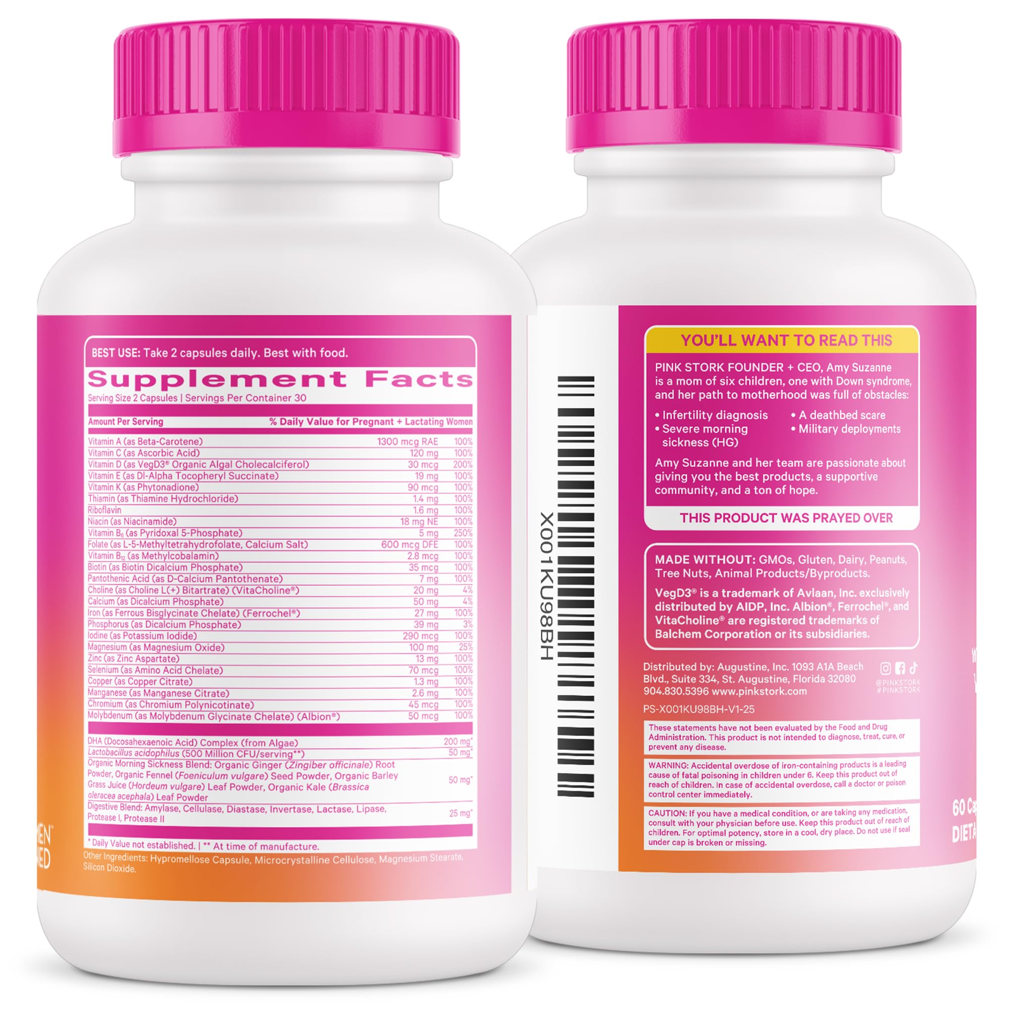 Pink Stork Premium Prenatal digestive wellness setup conveys comfort during changes