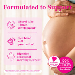 Pink Stork Premium Prenatal Probiotics capsules image emphasizes gut‑friendly support