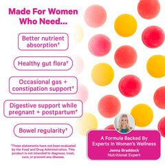 Chicory root-derived inulin in Pink Stork gummies provides prebiotic fiber benefits.