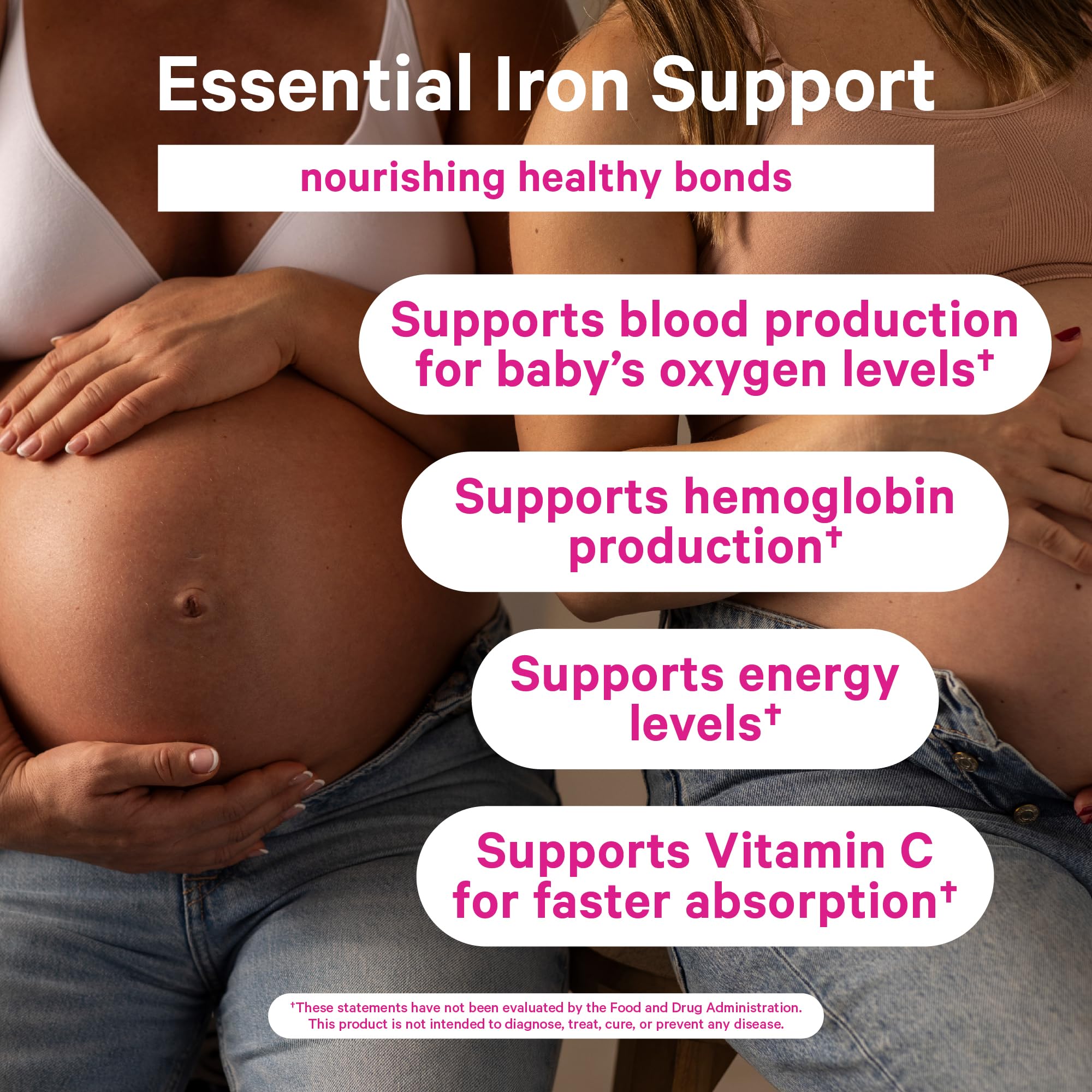 Vitamin C complemented iron gummies for better absorption.