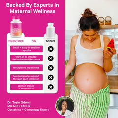 Capsule close-up from Pink Stork Total Prenatal vitamins