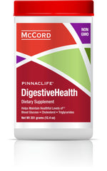 Pinnaclife DigestiveHealth bottle label highlights the prebiotic fiber boost for balanced gut health.