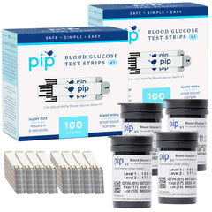 Pip V1 blood glucose test strip box with 200-count value for consistent home testing