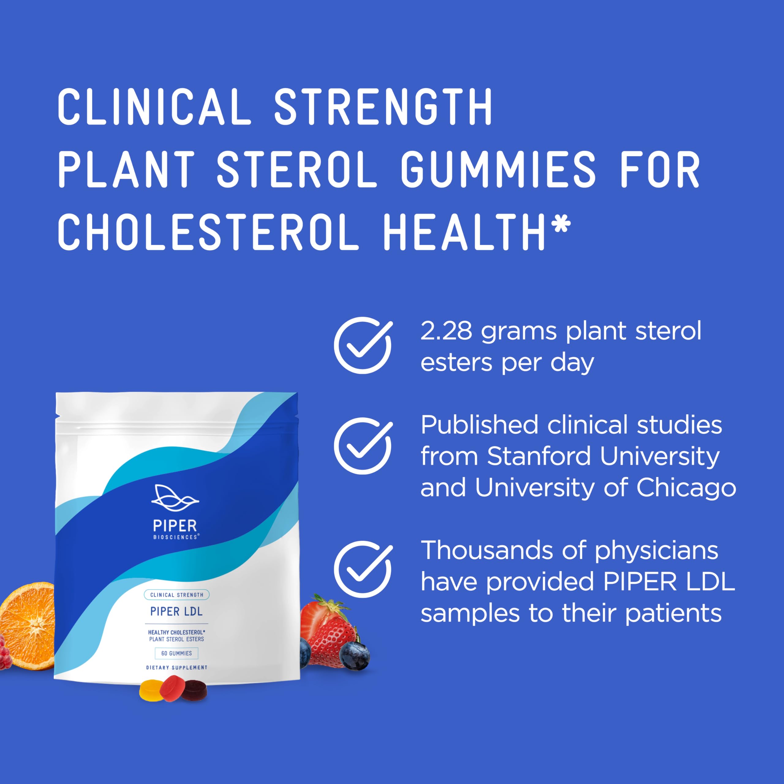 Piper Biosciences LDL Gummies orange flavor for a bright daily treat.