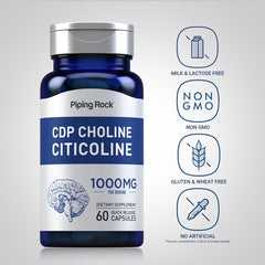 Piping Rock CDP Choline label closeup with product details