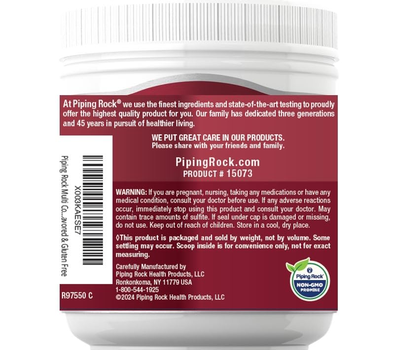 Piping Rock collagen powder mixed into a smoothie for protein support.