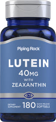 Piping Rock lutein-zeaxanthin bottle for daily eye support.