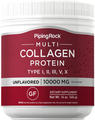 Piping Rock Multi Collagen bottle with scoop for easy daily supplementation.