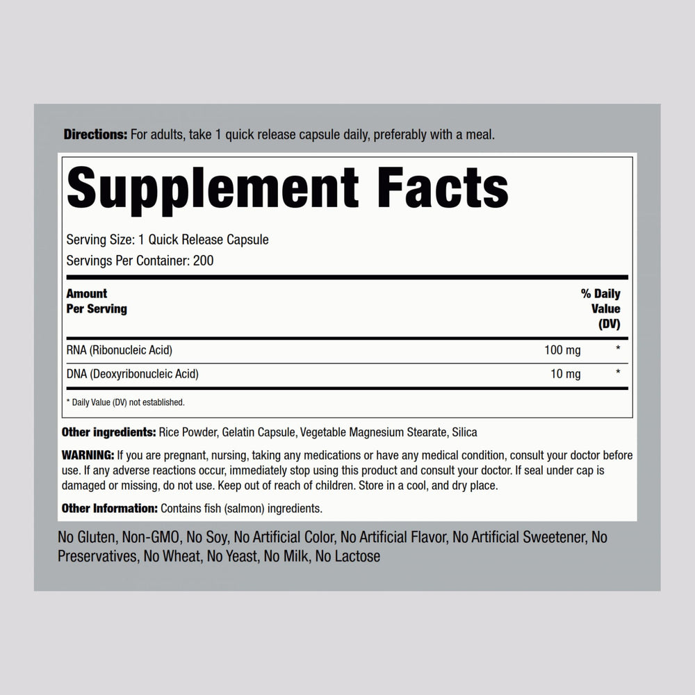 Piping Rock RNA DNA capsules close-up highlighting quick-release design.