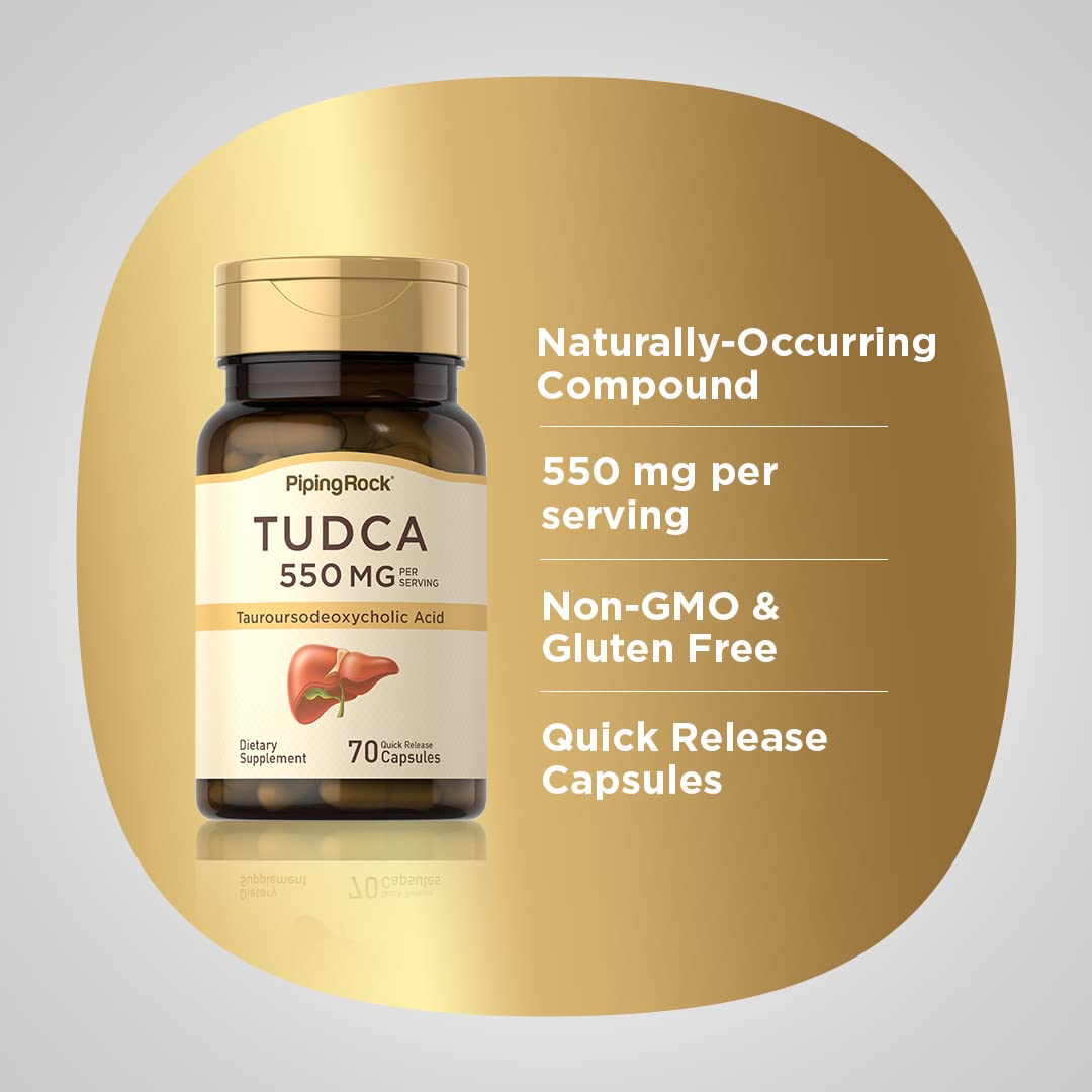 Piping Rock Tudca box front view for gluten-free, non-GMO choice.