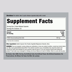 Piping Rock Tudca capsules close-up highlighting quick-release for easy daily use.