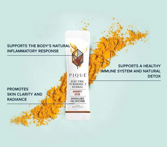 Pique Electric Turmeric 2 single-serve stick for easy daily ritual.