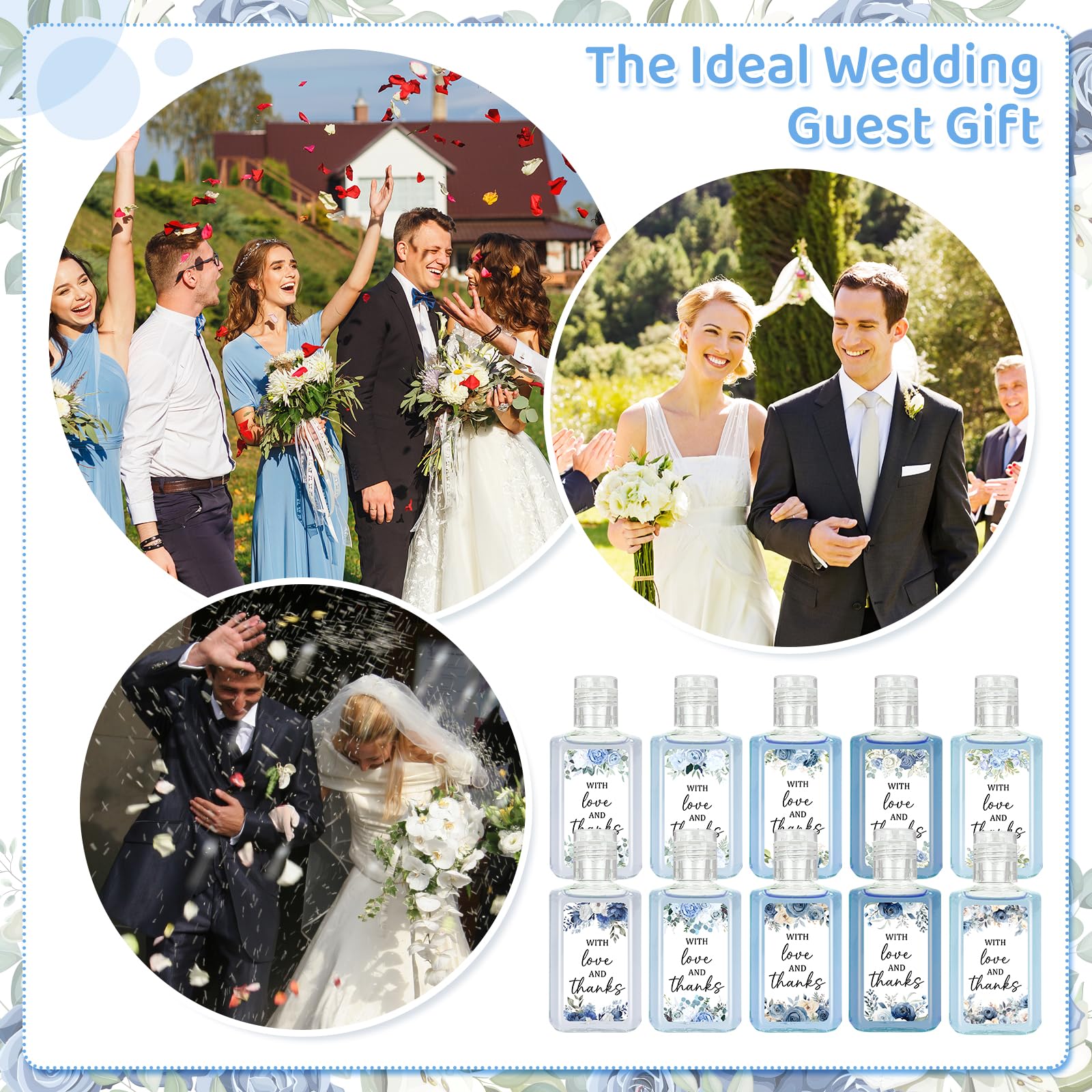 Piuaeue compact bottle; ideal for weddings and baby showers