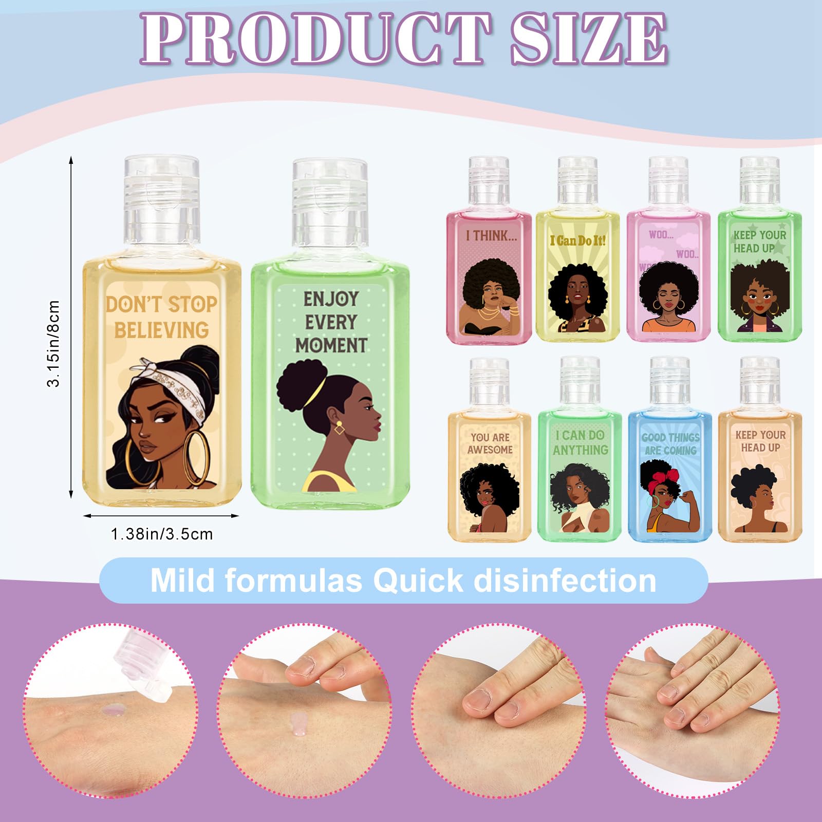 Piuaeue Black Girl mini sanitizer design 02 – colorful artwork and quick refresh