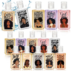 Piuaeue black women mini hand sanitizer design 01 promotes on-the-go cleansing with vibrant art