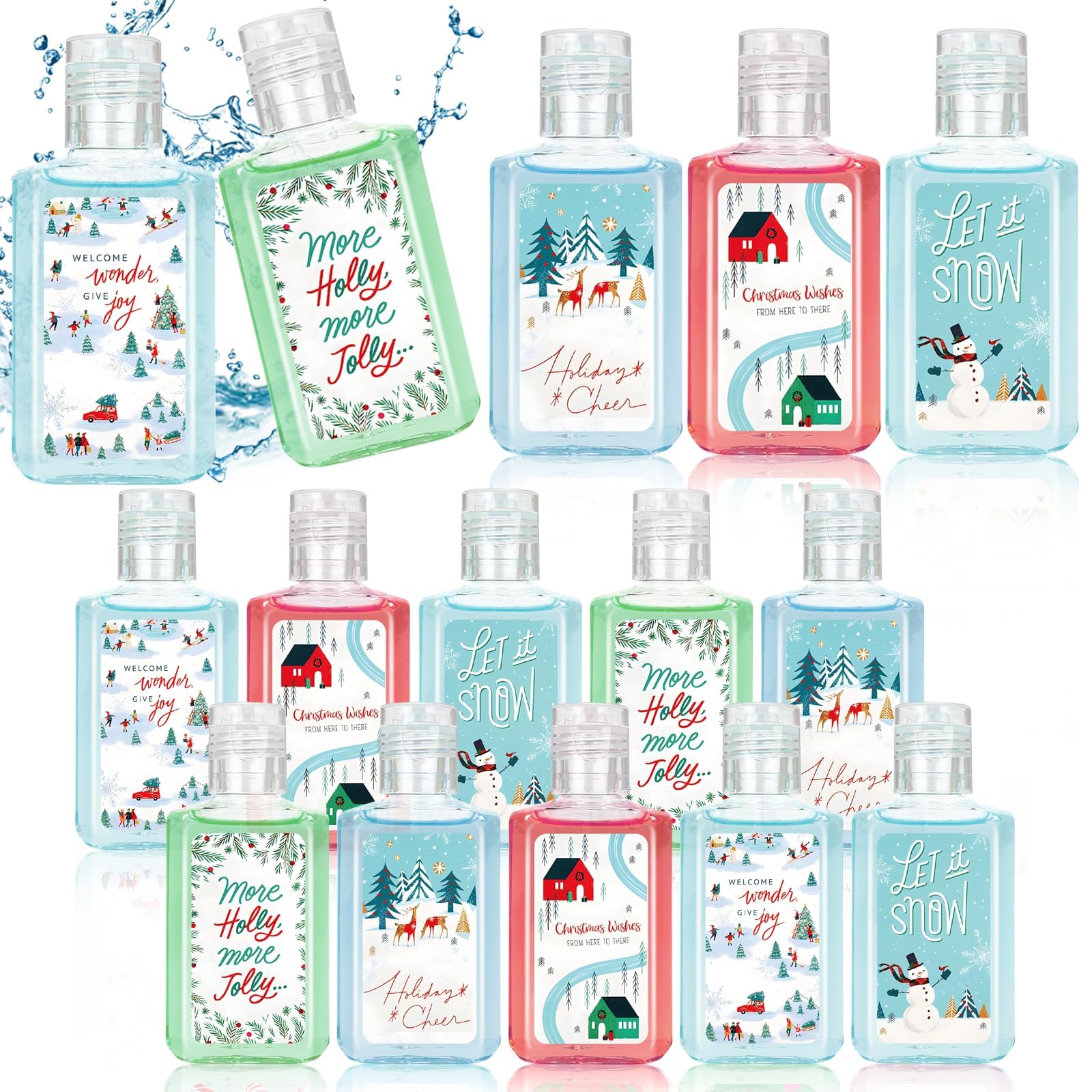 Piuaeue Christmas hand sanitizer set with 50 colorful bottles for gifting
