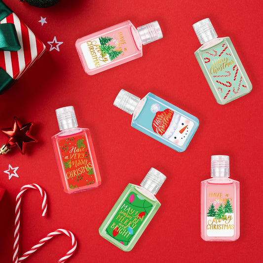 Piuaeue Christmas mini hand sanitizer bulk pack with assorted styles for events.