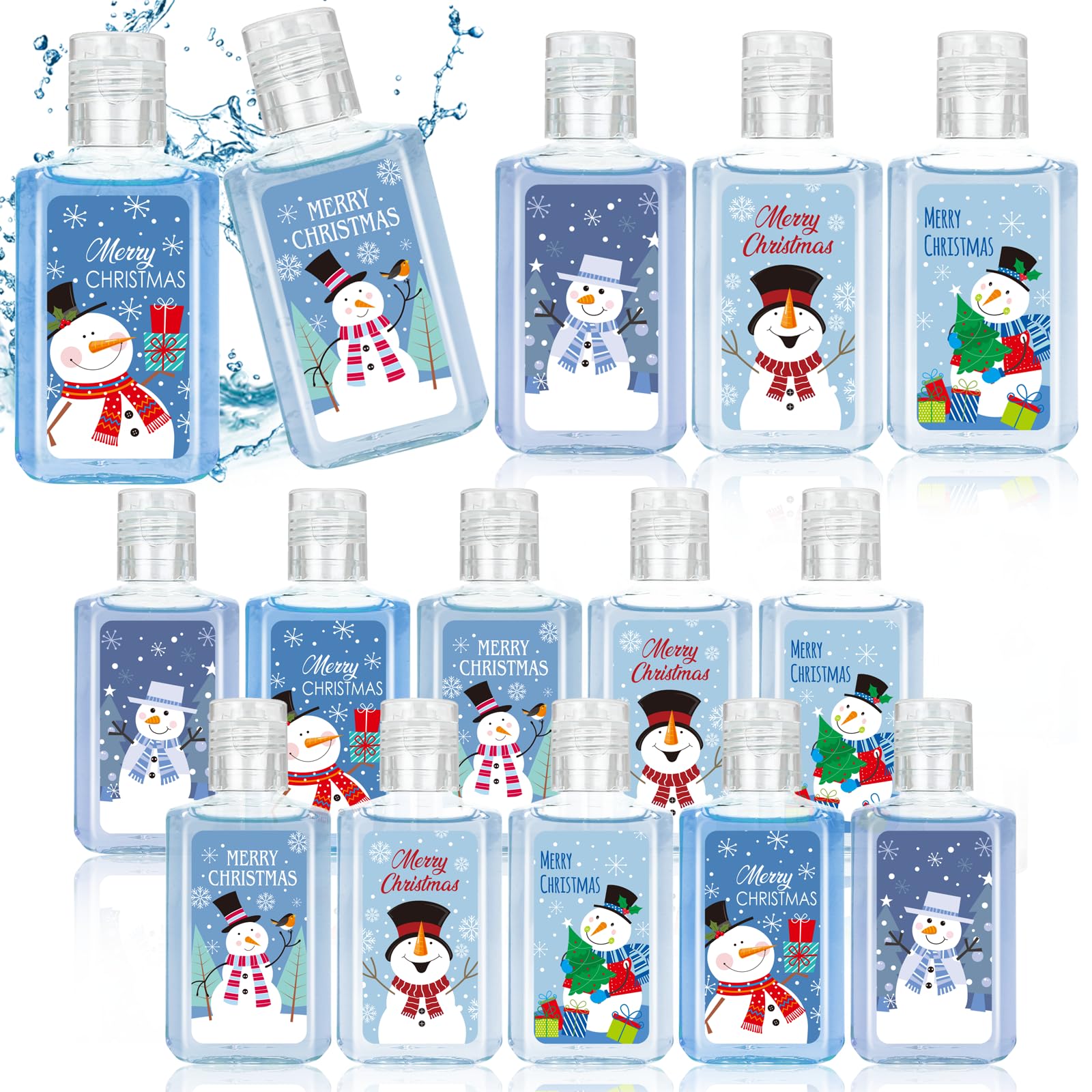 Piuaeue 50-piece Christmas hand sanitizer set for gifting.