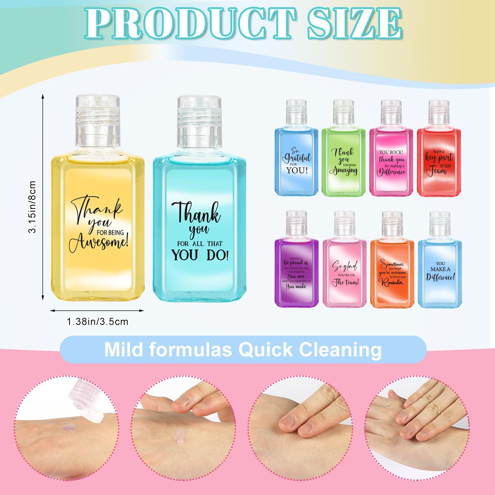 Piuaeue employee appreciation gift set of 50 hand sanitizers for team morale.
