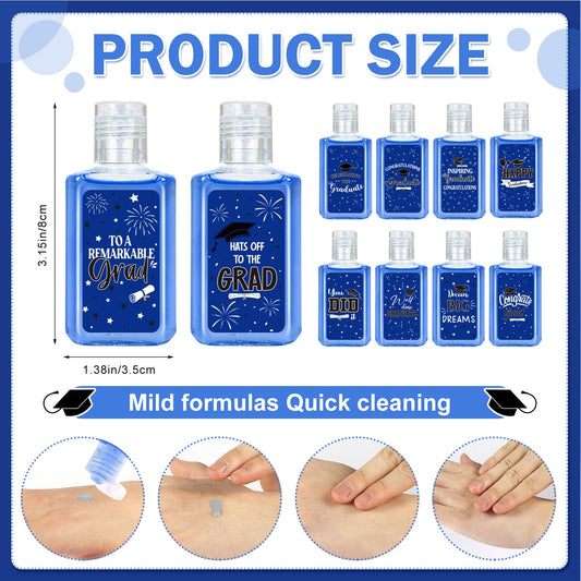 Piuaeue graduation mini hand sanitizer congrats cap label design for celebrations