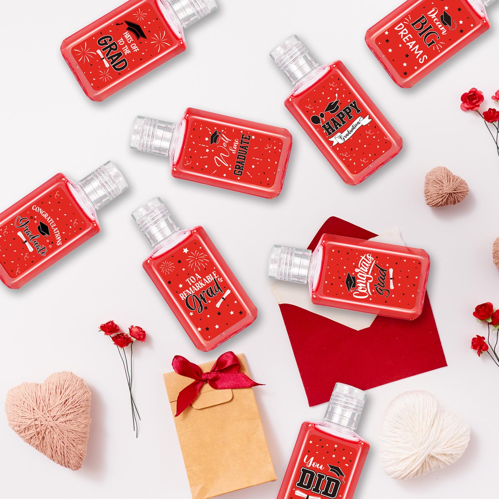 Piuaeue graduation mini sanitizer label design adds festive flair