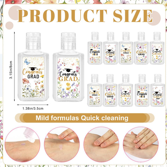 Piuaeue 10 designs mini sanitizer with stickers for party favors