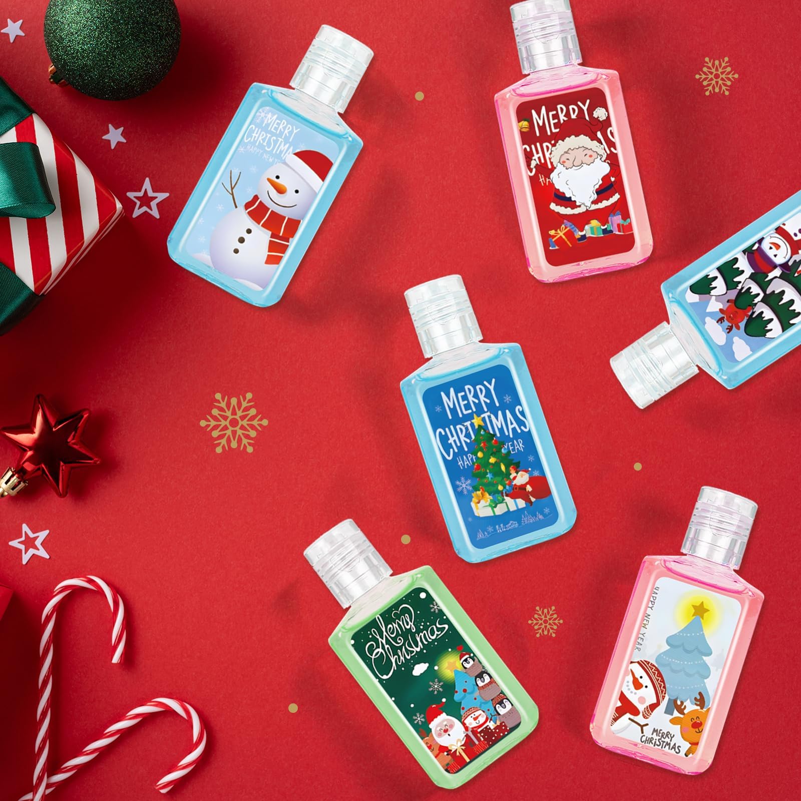 Piuaeue hand sanitizers with scent variety for holiday cheer.