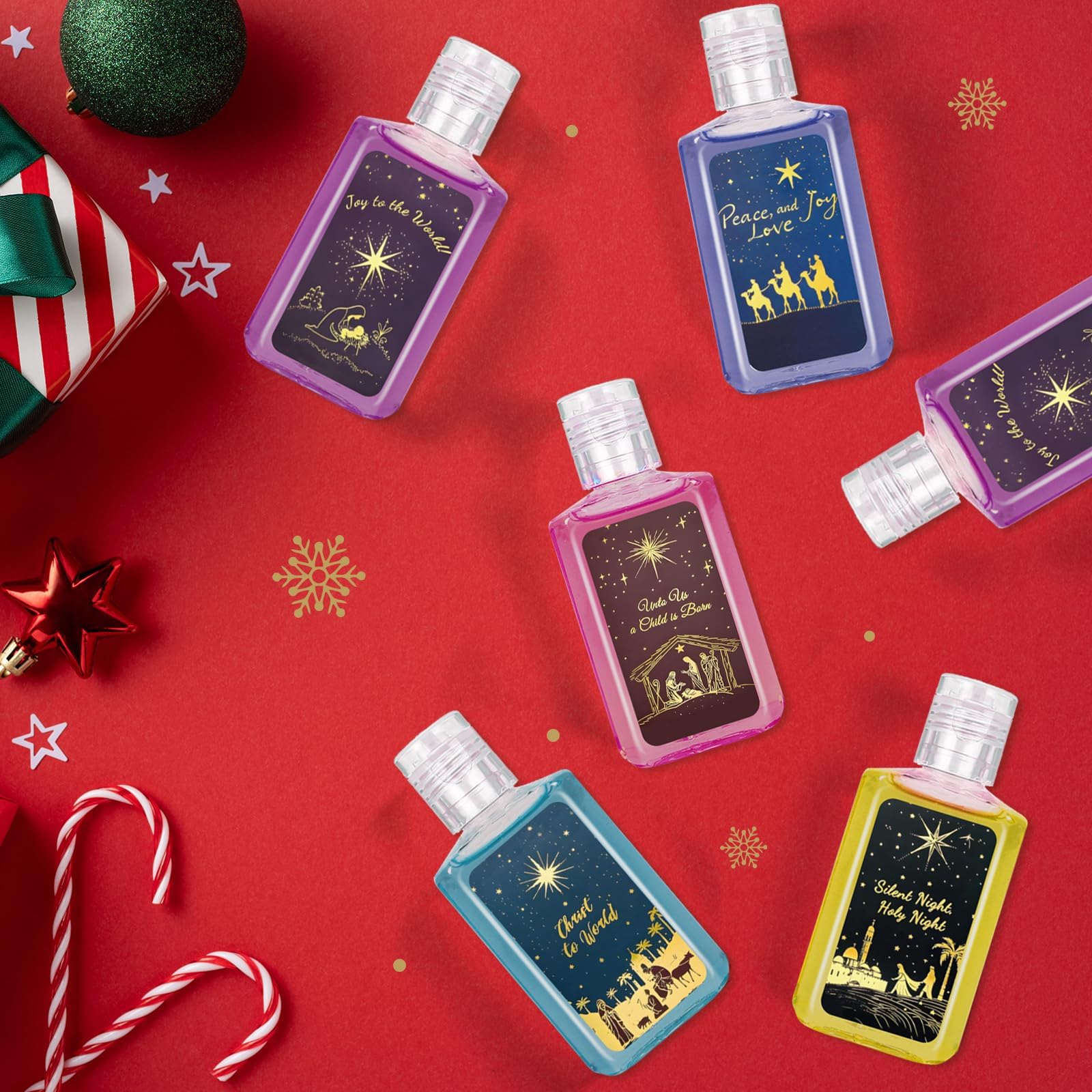 Piuaeue holiday pattern sanitizer set with ten styles for party favors