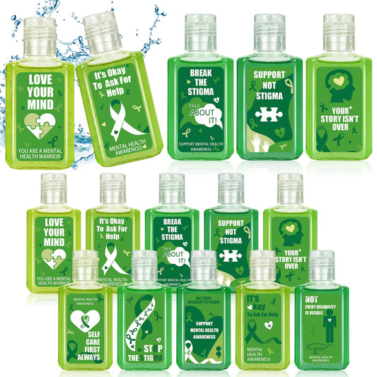 Piuaeue mental health awareness hand sanitizer 1oz bottle for on-the-go protection.