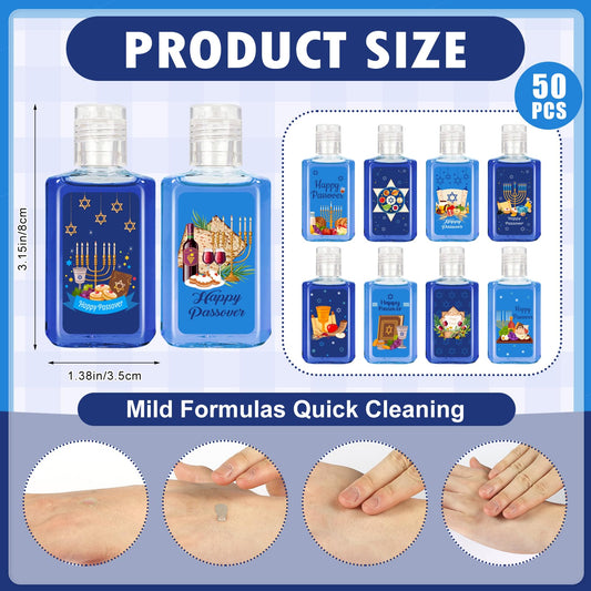 Piuaeue Passover mini hand sanitizer set offers 10 styles for varied party gifts.