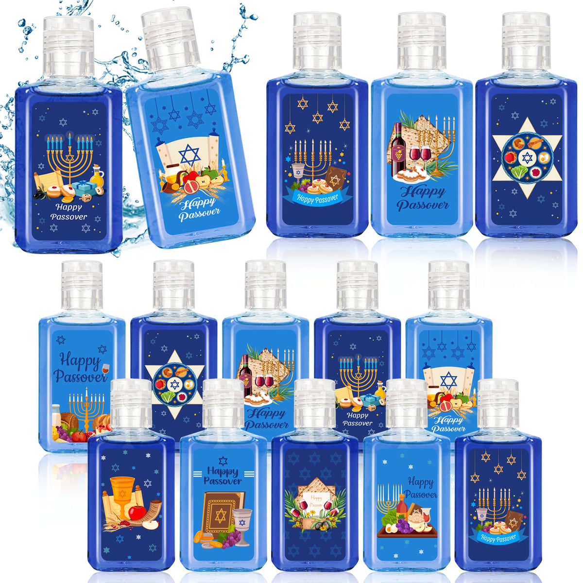 Piuaeue Passover mini hand sanitizer with blue packaging for a sacred festive atmosphere.