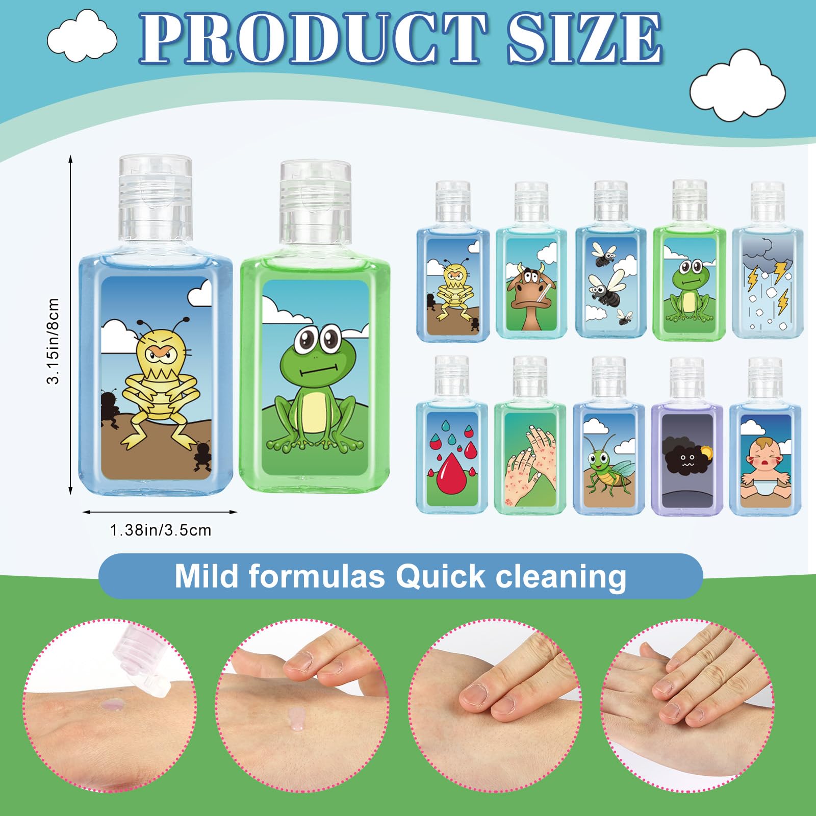 Piuaeue Passover Ten Plagues mini sanitizer with artful design, ideal for party favors.