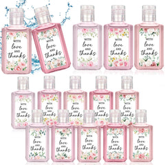Piuaeue pink flower mini hand sanitizer for elegant wedding favors
