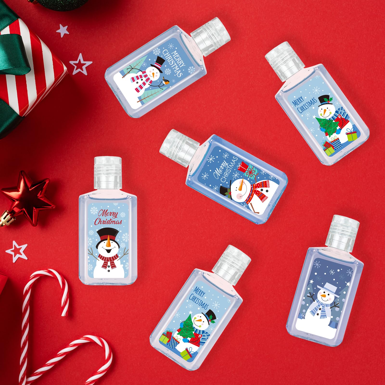 Piuaeue snowman-pattern sanitizer bottle adds festive flair for holiday celebrations.