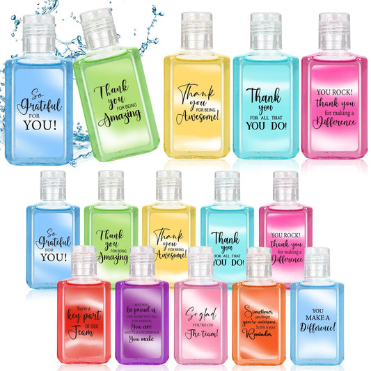 Piuaeue thank-you mini hand sanitizer with inspirational label for daily motivation.