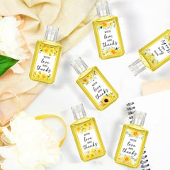 Piuaeue wedding flower label design hand sanitizer adds refined decor to events