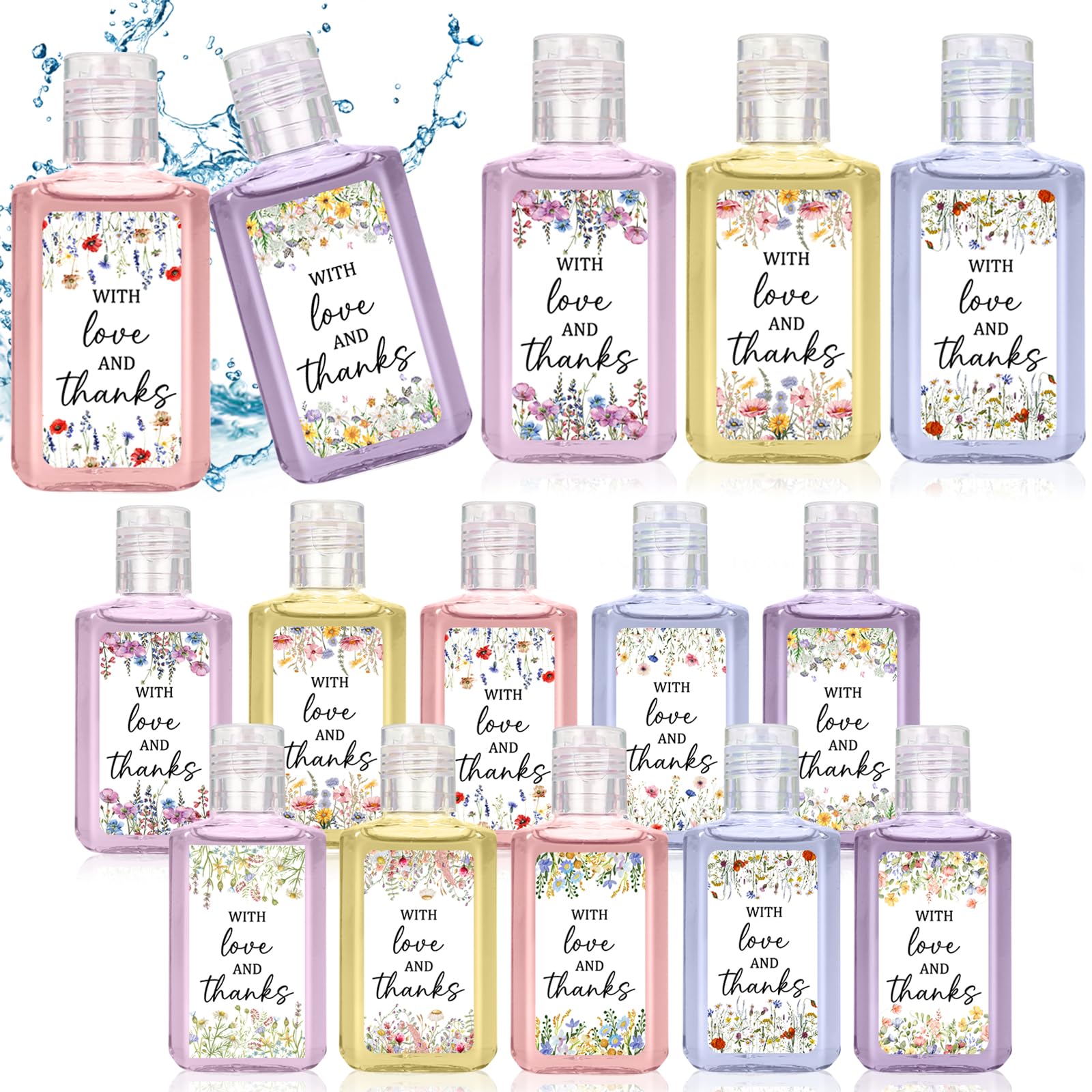 Piuaeue wild flower hand sanitizer bulk packs for weddings.