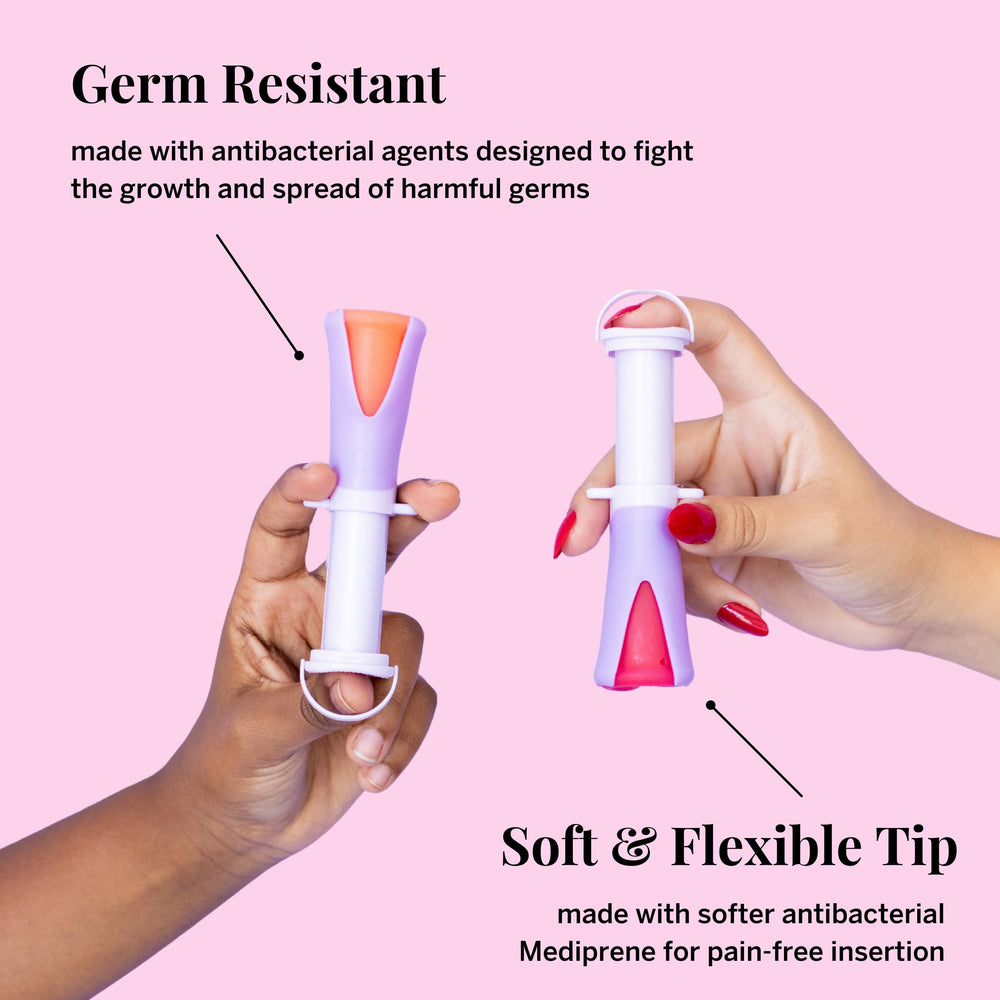 Pixie Cup applicator in use demonstrating insertion