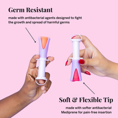 Pixie Cup applicator in use demonstrating insertion