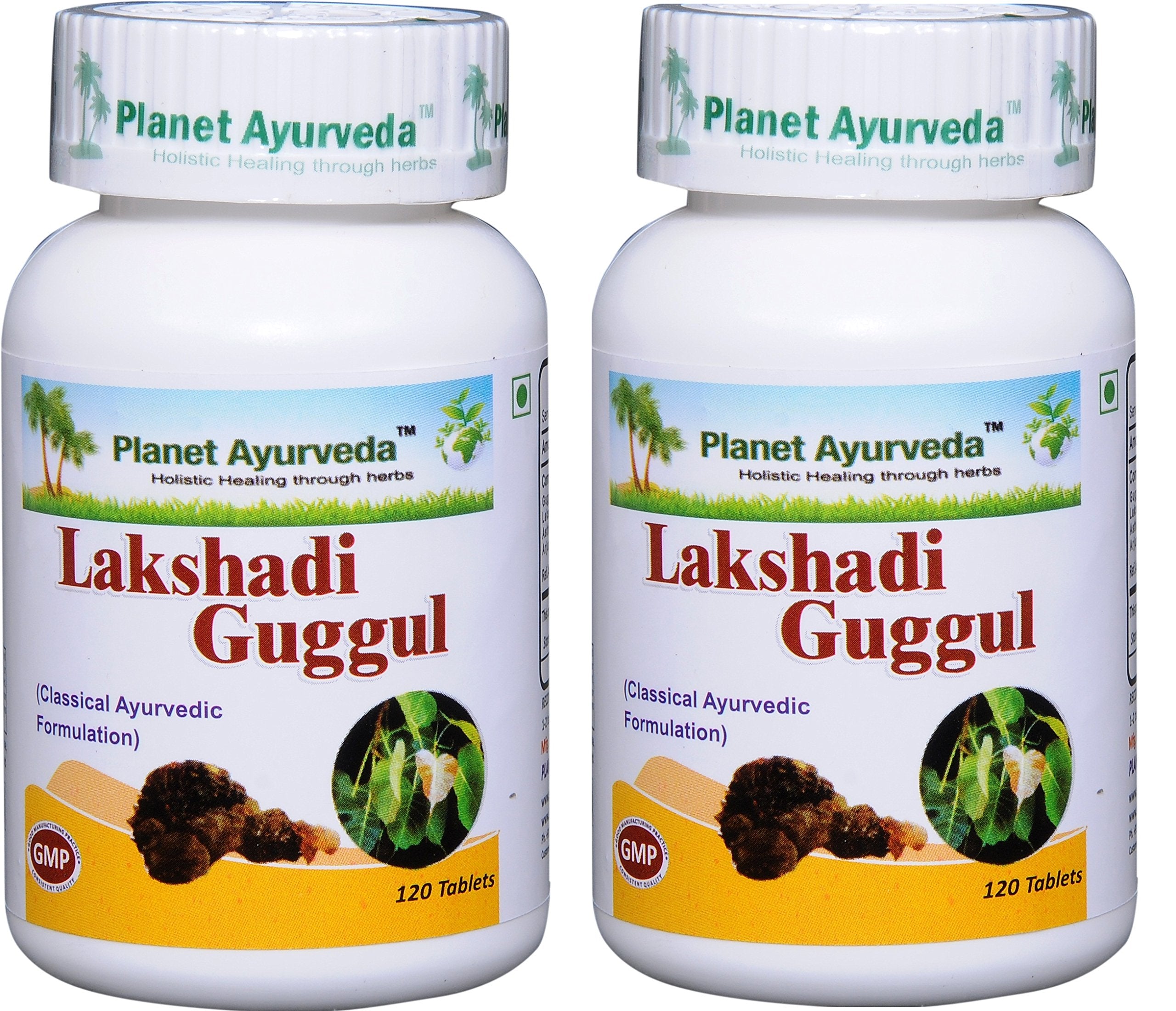 Planet Ayurveda Lakshadi Guggul bottle front with natural tablets for joints