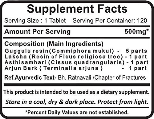 Lakshadi Guggul tablets close-up highlighting herbal blend for bone and joint support