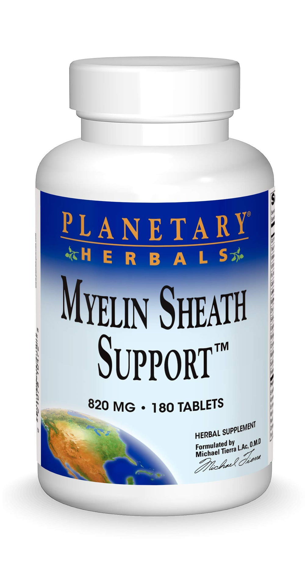 Planetary Herbals Myelin Sheath Support bottle on a neutral surface